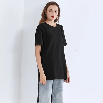 TWOTWINSTYLE Casual Alb T Shirt Pentru Femei O Neck Short Sleeve Solid Minimalist Bază Topuri de sex Feminin de Vară 2020 Moda Stil Nou
