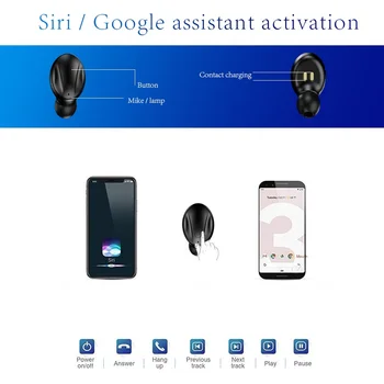 TWS Bluetooth 5.0 Wireless Căști Stereo Căști In-ear de Reducere a Zgomotului Căști Impermeabil cu Cască Cu Încărcare Caz