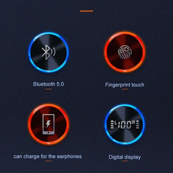 TWS TW90 Mini Căști Bluetooth Wireless Headset rezistent la apa LED Digital Sport Pavilioane Pentru Huawei Iphone Xiaomi Muzica Casca
