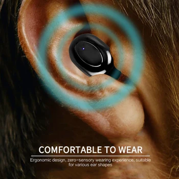 TWS Wireless Căști Bluetooth, Anulare a Zgomotului digital cu LED Display Ecran In-ear Cască Stereo Auriculare Alb Negru Căști