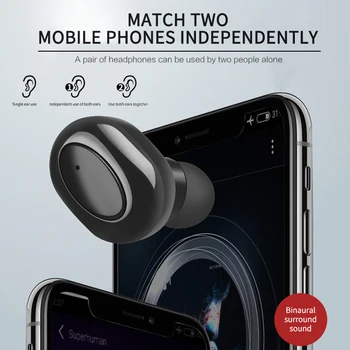 TWS Wireless Căști Bluetooth, Anulare a Zgomotului digital cu LED Display Ecran In-ear Cască Stereo Auriculare Alb Negru Căști