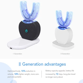 U 360 de Grade Automată Sonic Periuta de dinti Electrica Reincarcabila USB Inteligent Perie de Dinți de Albire a Dintilor Lumină Albastră Adult