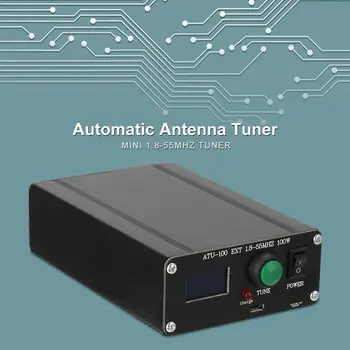 UAT-100 1.8-55MHz Auto-tuner 100W TUNER AUTO Automată cu Antena Tuner Radio Mini 0.91 OLED + carcasa de Metal +1350MA Baterie