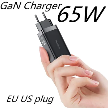 UE NE Plug GaN 65W Încărcător Rapid de Încărcare Rapidă 4.0, USB 3.0 C PD Încărcător 3 Porturi USB Încărcător Portabil Pentru Macbook Pro xiaomi, huawei