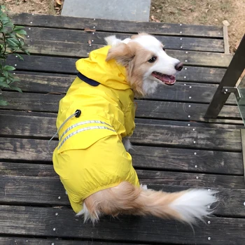 UFBemo Câine Ploaie Reflectorizante Impermeabile Chubasquero animale de Companie Haine Haina de Ploaie Impermeabilă, Glugă de Ploaie pentru Câini Mici și Mari
