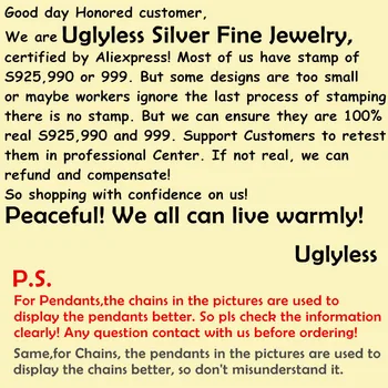 Uglyless Argint 925 Bijuterii Fine Barbati Femei Unisex Mărgele, Coliere, fără Pandantive Moda Link-ul de Lanțuri Accesorii