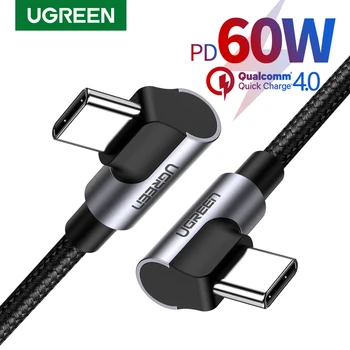 Ugreen 60W USB Type C la USB C Cablu pentru Samsung S20 Plus PD Încărcare Rapidă 4.0 Încărcare Rapidă Cablu pentru Macbook Pro de Date Cablul de Sârmă