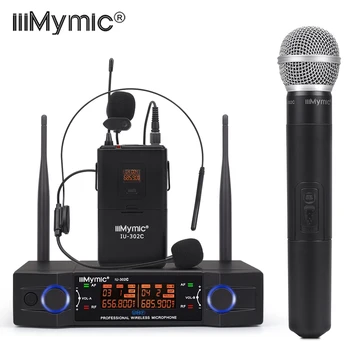 UI-302C UHF 600-700MHz Dual Channel(o Singură frecvență) Bodypack+Rever + Căști + Microfon fără Fir de Sistem