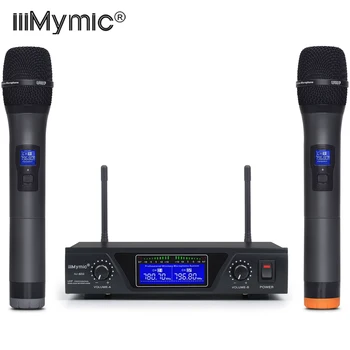 UI-602 UHF Dual Channel 2 Metal Portabile Mic Transmițător Profesional cu Rază Lungă fără Fir Sistem de Microfon pentru Karaoke Discurs