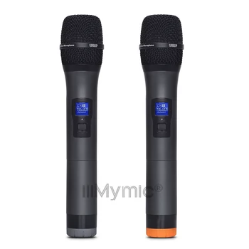UI-602 UHF Dual Channel 2 Metal Portabile Mic Transmițător Profesional cu Rază Lungă fără Fir Sistem de Microfon pentru Karaoke Discurs