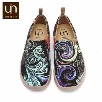 UIN Femei Mocasini Moda Floral Art Adidas Pictat Canvas Slip-On Doamnelor Pantofi de Confort de Călătorie