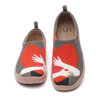 UIN Pantofi de Moda pentru Femei Mocasini Inima Calda de Artă de Design pictat Doamnelor Pantofi Plat Confort Respirabil Adidași cadou de ziua îndrăgostiților