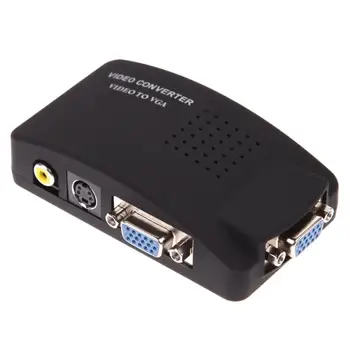 UK Plug AV RCA Compozit, S-video Intrare la Ieșire VGA Monitor Convertor Adaptor Pentru CCTV aparat de Fotografiat DVD Player DSTV