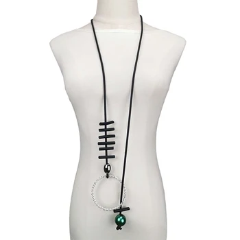 UKEBAY Nou Designer de Lux Colier Diferite Poartă Lanț Lung Femei Coliere Pandantiv Verde Perla Bijuterii Colier Reglabil