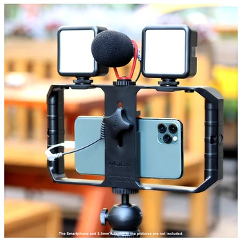Ulanzi U-RIG Pro portabile Rece Pantof Suport +2 buc VL49 Video cu Led-uri de Lumină+Q1 Pe camera-microfon Vlog Pachet pentru Android iphone