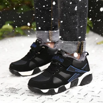 ULKNN Iarna cald elevi pantofi de pluș cald adidasi pentru baieti de iarna sapato infantil din piele rezistent la apa caual pantofi copii