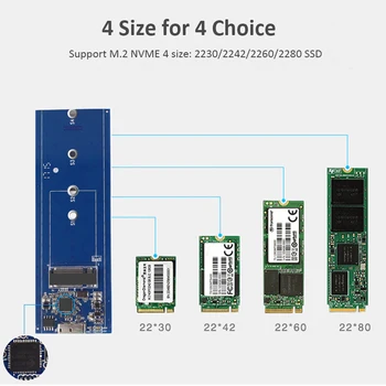 ULT-cel Mai bun NVMe PCIe M. 2 SSD la USB 3.1 Tip C Gen2 Cabina de 10Gbps SSD Extern Cazul PCI-E M2-Cheie Hard Disk Converter Cabluri