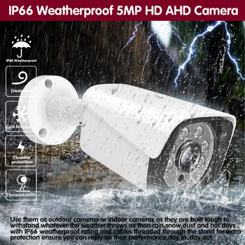 Ultra Ahd Bullet Camera Analog rezistent la apa Afara, Camerele de Securitate de 5mp Viziune de Noapte, Sistem de Supraveghere CCTV CCD IMX335 pentru AHD