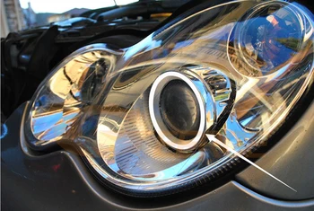 Ultra luminos led COB angel eyes halo inele DRL Pentru Mercedes-Benz C-CLASS W203 C230 C320 C350 C55 C32 fabricate intre 2001-2007, faruri Xenon