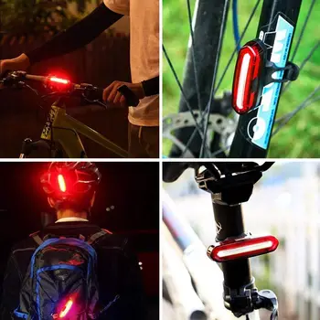 Ultra Luminos LED-uri de Biciclete Coada Lumina, USB Reîncărcabilă Biciclete Lumina din Spate, IPX6 rezistent la apa si Usor de instalat Casca Lumina
