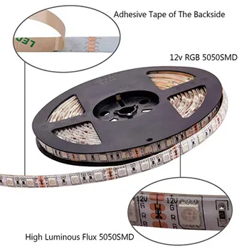 UltraFire SMD RGB LED tira de luz 5050 10 m 5 M luz LED-uri LED-uri cinta diodo cinta Flexibil controlador DC 12 V adaptador conjunto