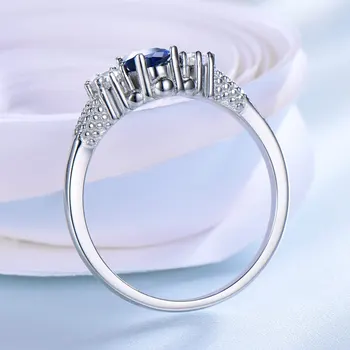 UMCHO Argint 925 Inele de Logodna Pentru Femei Printesa Creat Albastru Safir Spinel Inel Brand de Bijuterii Fine Cu Cutie Cadou