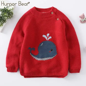 Umor Urs Copil Ssweater Tricotate din Lână 2020 de Toamna pentru Copii Pulover haine pentru Copii de Imprimare de Desene animate Bay Fete Pulover