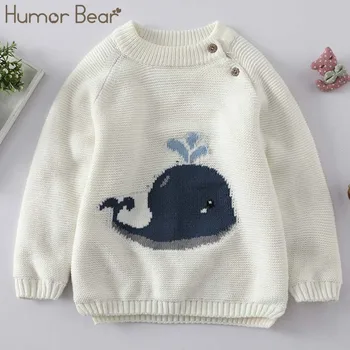Umor Urs Copil Ssweater Tricotate din Lână 2020 de Toamna pentru Copii Pulover haine pentru Copii de Imprimare de Desene animate Bay Fete Pulover