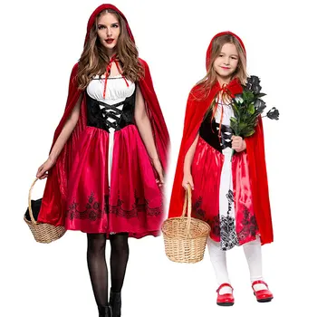Umorden de Halloween pentru Copii Petrecere de Ziua Familiei Potrivire Mama Fiica scufița Roșie Costume pentru Femei, Fete, Copii
