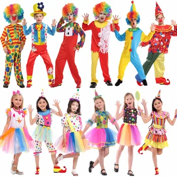 Umorden Purim Carnaval de Halloween Costume de Clovn copii Copii Clovn de Circ Costum Fete Fantasia Infantil Cosplay pentru Baieti