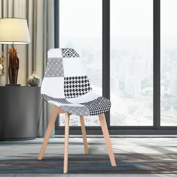 Un set de 4 moderne, scaune de luat masa, retro-proiectat fotolii, de înaltă calitate Tesatura scaun cu picioare din lemn, costum pentru sala de mese