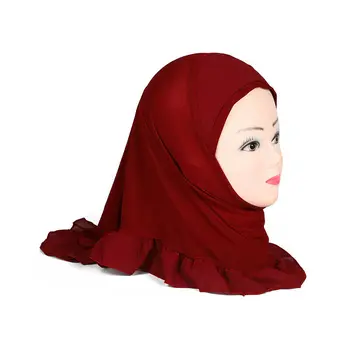 Una Bucata Copii Fete Hijab Musulman Amira Islamic Underscarf Instant Gata Să Poarte Șalul Folie Arabe Ramadan Turban Articole Pentru Acoperirea Capului Capac Nou