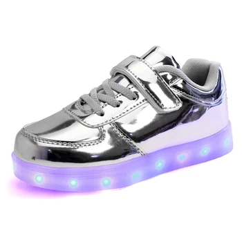 UncleJerry Condus Pantofi pentru Copil USB chargering Aprinde Pantofi pentru băieți fete Stralucitoare de Craciun Adidași