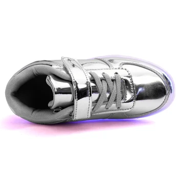 UncleJerry Condus Pantofi pentru Copil USB chargering Aprinde Pantofi pentru băieți fete Stralucitoare de Craciun Adidași