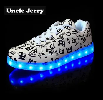 UncleJerry Notă Muzicală Stralucitoare Led Adidasi pentru baieti,fete,bărbați și femei de Încărcare USB Lumina Pantofi Adult Petrecere de Moda Pantofi