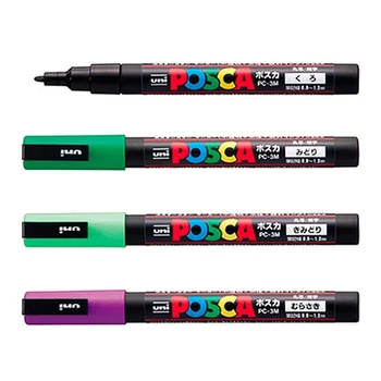 Uni Posca PC-3M Paint Marker - Vârf Fin-0.9 mm-1.3 mm 15 Culori Caz Posca Seria POP-Poster pe baza de Apa de Publicitate Pen