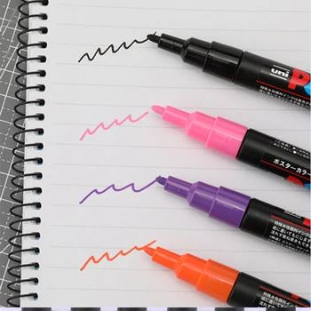 Uni Posca PC-5M Marker Vopsea 7/8/15/17 culori-bine vârful pen-1.8 mm-2.5 mm publicitate POP-marcarea pen birou de mână-pictat de culoare stilou