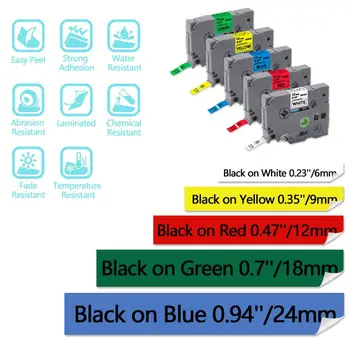 UniPlus 3pcs tze 231 TZ231 TZe-231 TZe231 Label Maker 12mm se Potrivesc pentru Brother PTouch Printer Negru pe Alb Etichetare Casete Autocolant