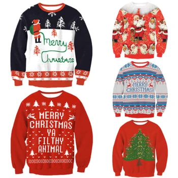 Unisex 2020 Urât Pulover De Crăciun Vacanță Moș Crăciun Elf Pulover Amuzant Femei Bărbați Pulovere Bluze De Toamna Iarna Haine