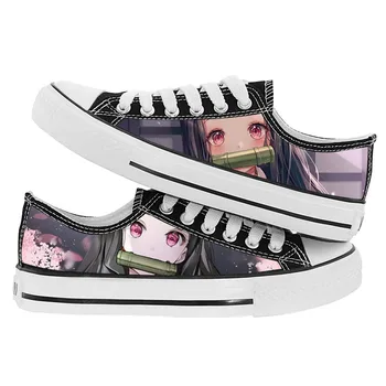 Unisex Anime 3D Kimetsu nu Yaiba Demon Slayer Casual Pantofi de Panza Kamado Nezuko Tsuyuri Kanawo Scăzut Plat rață pantofi Adidași