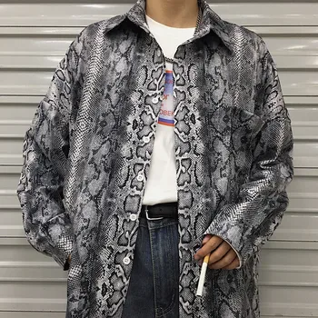 Unisex ! Bărbați Vintage Streetwear Bluza Hip Hop Harajuku Punk Gotice Din Piele De Sarpe De Imprimare Topuri Tricou Barbati Bluza Coreean Camo Rap Blusas