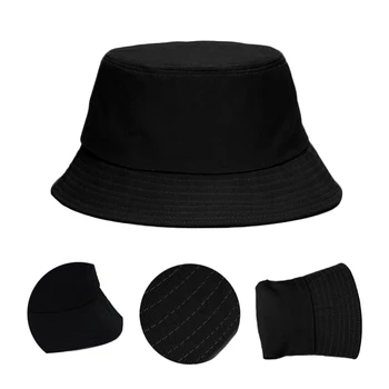 Unisex Casual Negri Bumbac Pălărie Găleată Boonie de Vânătoare, de Pescuit Soare Capac Hip Hop Pălărie Skateboard si accesorii