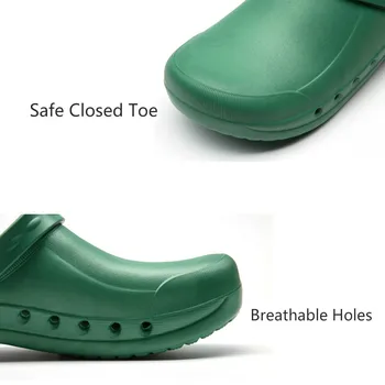 Unisex Doctor Pantofi Asistenta Saboți Operație De Chirurgie Saboti Papuci De Muncă Sandale Femei Bucătar Bucătar Pantofi Roz Verde Verde Plus Dimensiune 35-46