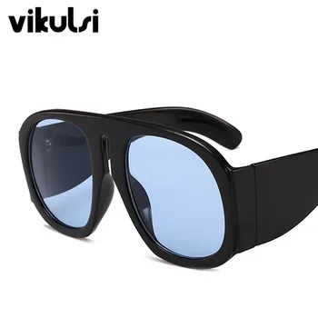 Unisex Retro Supradimensionate Pilot ochelari de Soare pentru Femei Brand Designer O Bucată Mare de Ochelari de Soare Pentru Femei bărbați Mască Neagră Nuante UV400