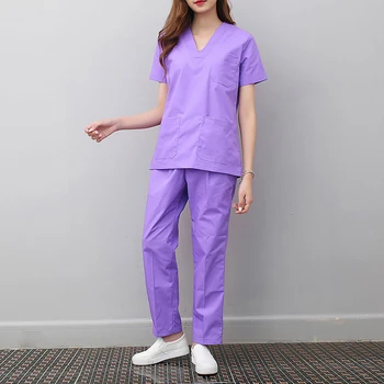 Unisex Scrubs Haine Spa Uniforme Femei Scrubs Topuri Și Pantaloni De Laborator Tehnician Uniforme De Lucru Sănătății Lucrătorilor Uniformă De Lucru
