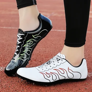 Unisex Urmări cu Crampoane Bărbați Femei Urmări și de pe Teren Adidași de Atletism de Formare Pantofi din Piele Sprint Pantofi de Funcționare Piroane