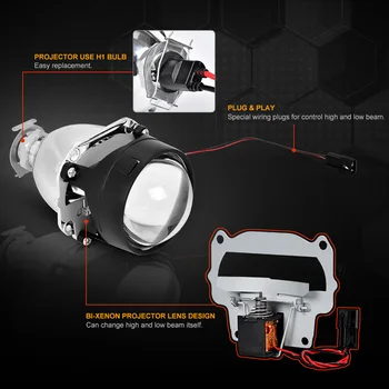 Universal 2.5 Inch WST Faruri Mini Proiector Len H4 H7 Soclu Pentru DIY Retrofit Lampa Motocicleta High Low Beam Utilizați ASCUNS Bec H1