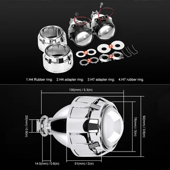 Universal 2.5 Inch WST Faruri Mini Proiector Len H4 H7 Soclu Pentru DIY Retrofit Lampa Motocicleta High Low Beam Utilizați ASCUNS Bec H1
