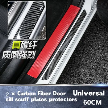 Universal 2 buc Real Fibra de Carbon pragului de Ușă uzură plăcuțe de protecție 60CM Anti-scratch