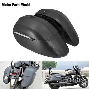 Universal De Motociclete Clasice Greu Pungi De Șa & Heavy Duty De Montare Negru Pentru Kawasaki Pentru Honda Pentru Touring Harley Softail